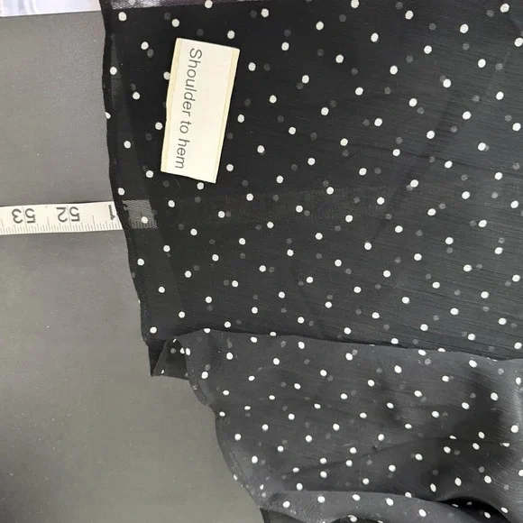 Y2K EXPRESS Kimono Dress S/M Sheer Polka Dot Parisian French Effortless 12/2009 - Picture 11 of 14